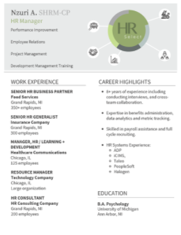 Nzuri A. HR Manager Resume Thumbnail